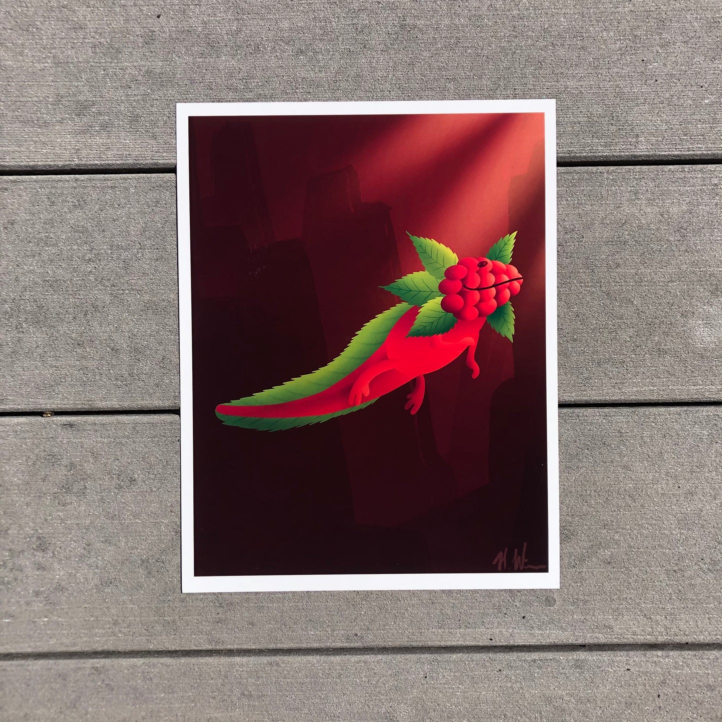 Raspberry Axolotl Print