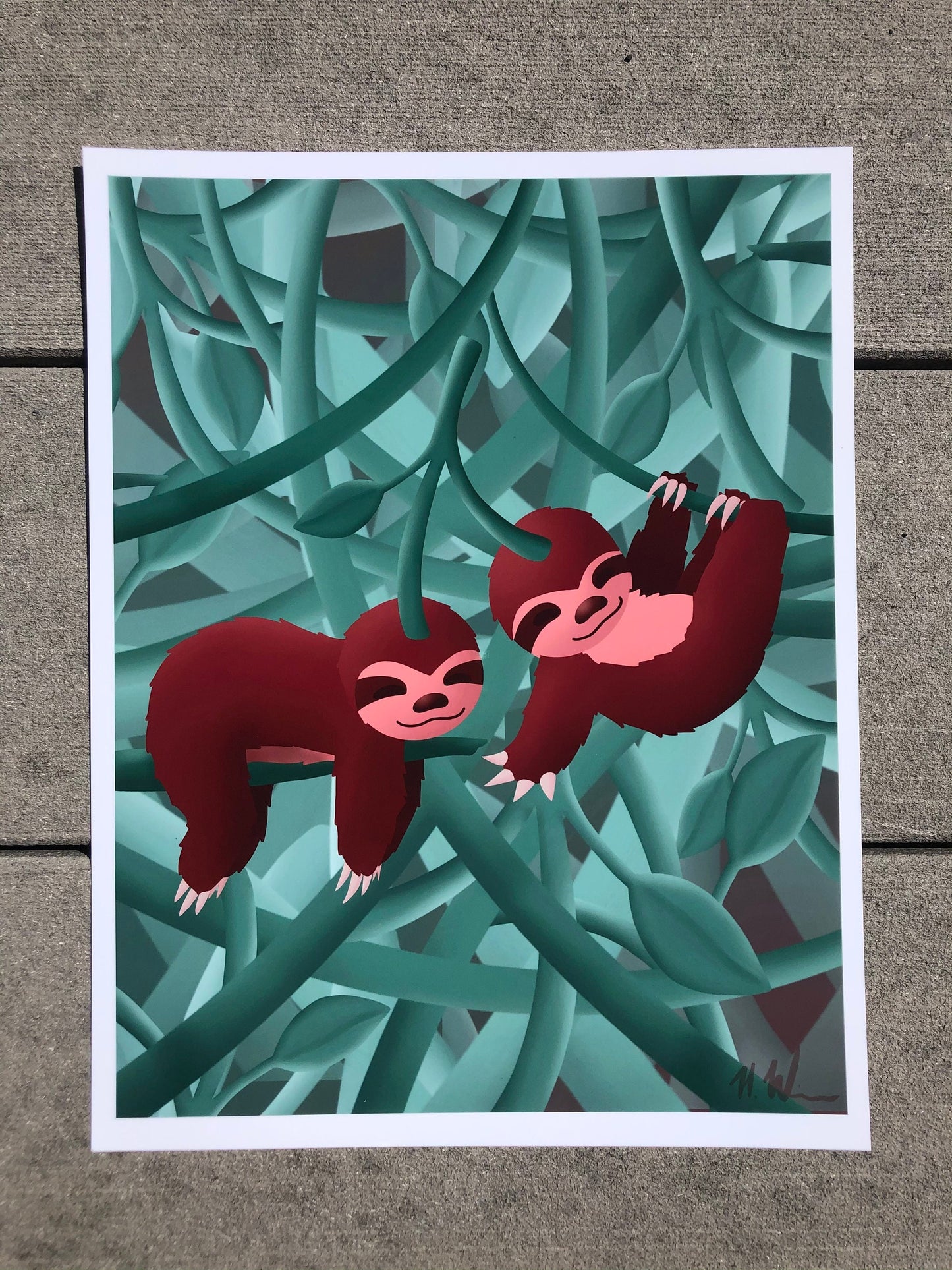 Cherry Sloths Print