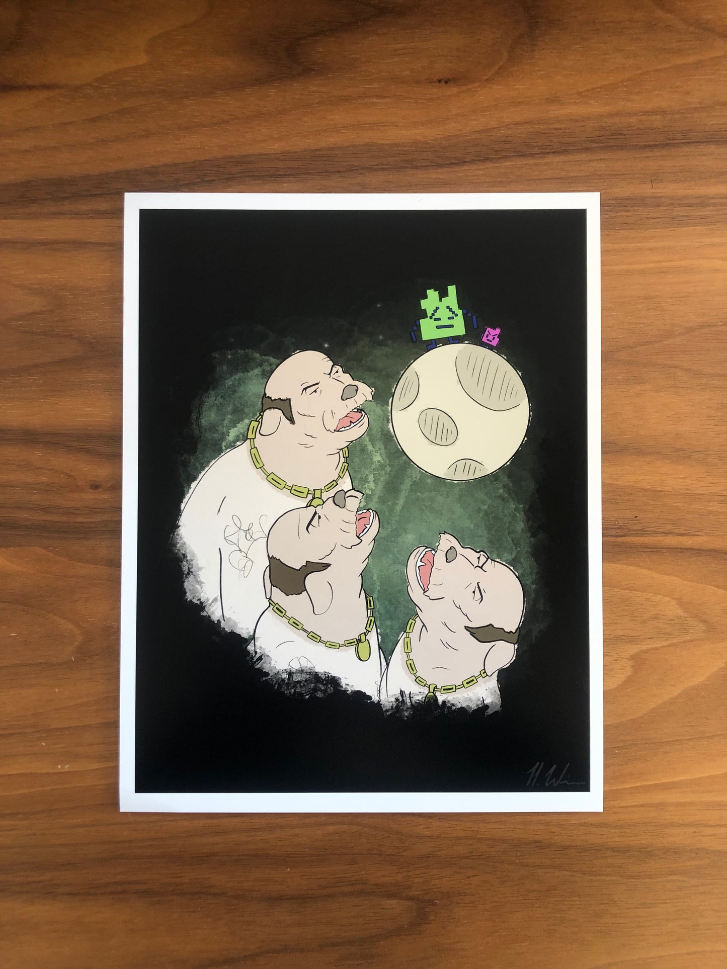Three Spaghetti Moon Print
