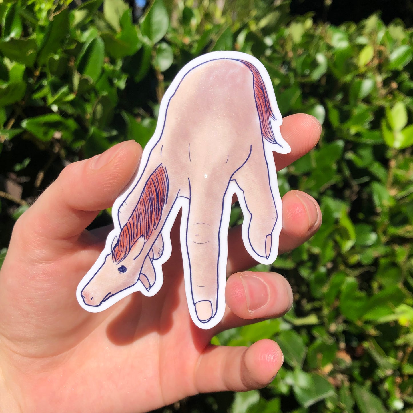 Hand Horse Sticker