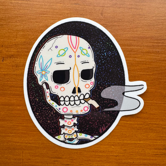 Smoking Skeleton Sticker