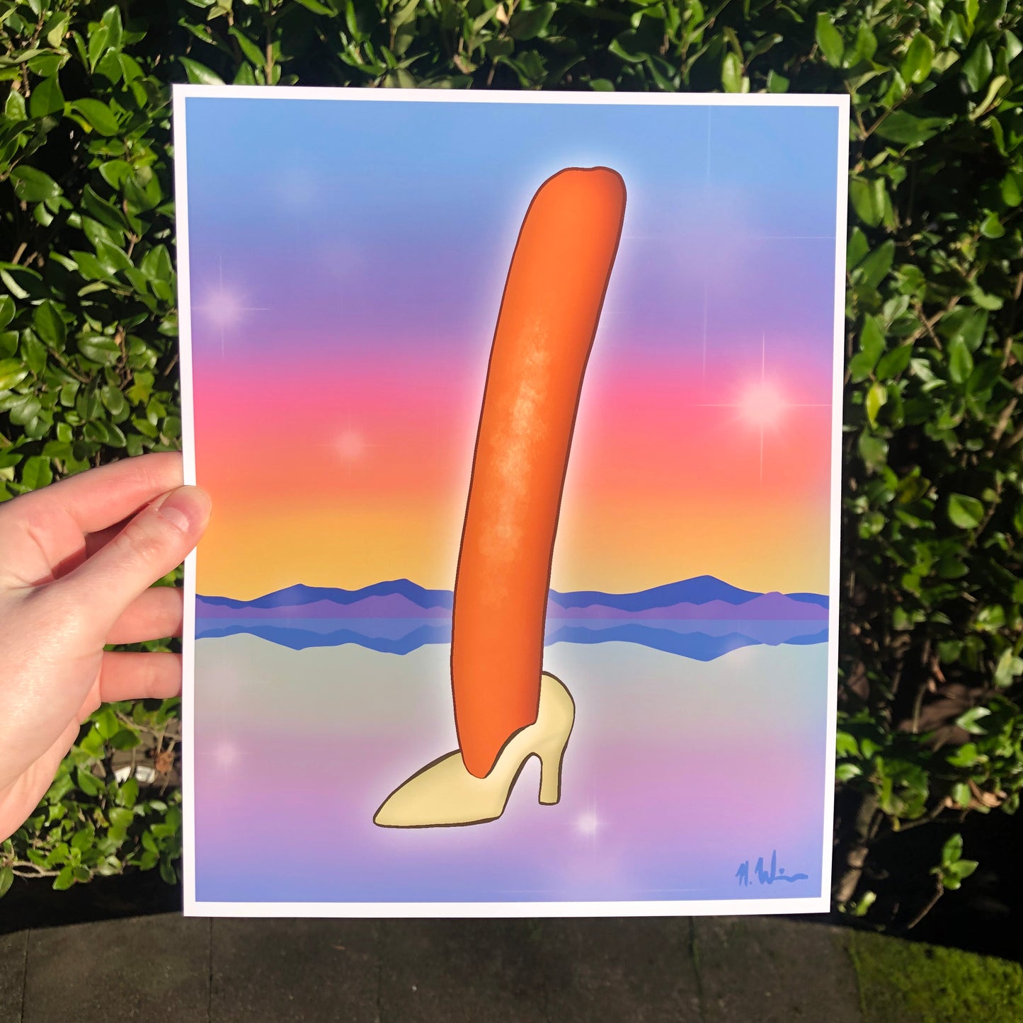 Hot Dog In A Heel Print