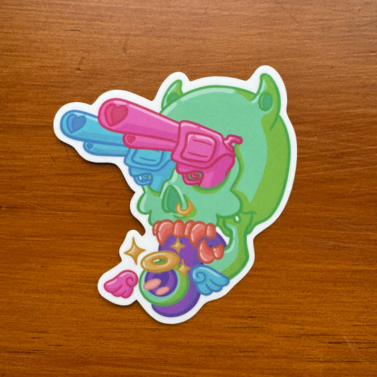 Neon Skull Sticker
