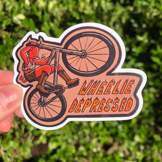 Wheelie Depressed Sticker