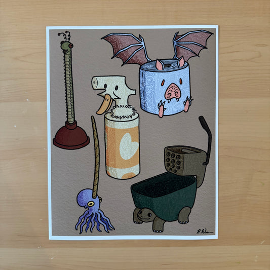Janitorial Beasts Print