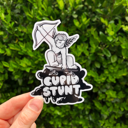 Cupid Stunt B/W Sticker