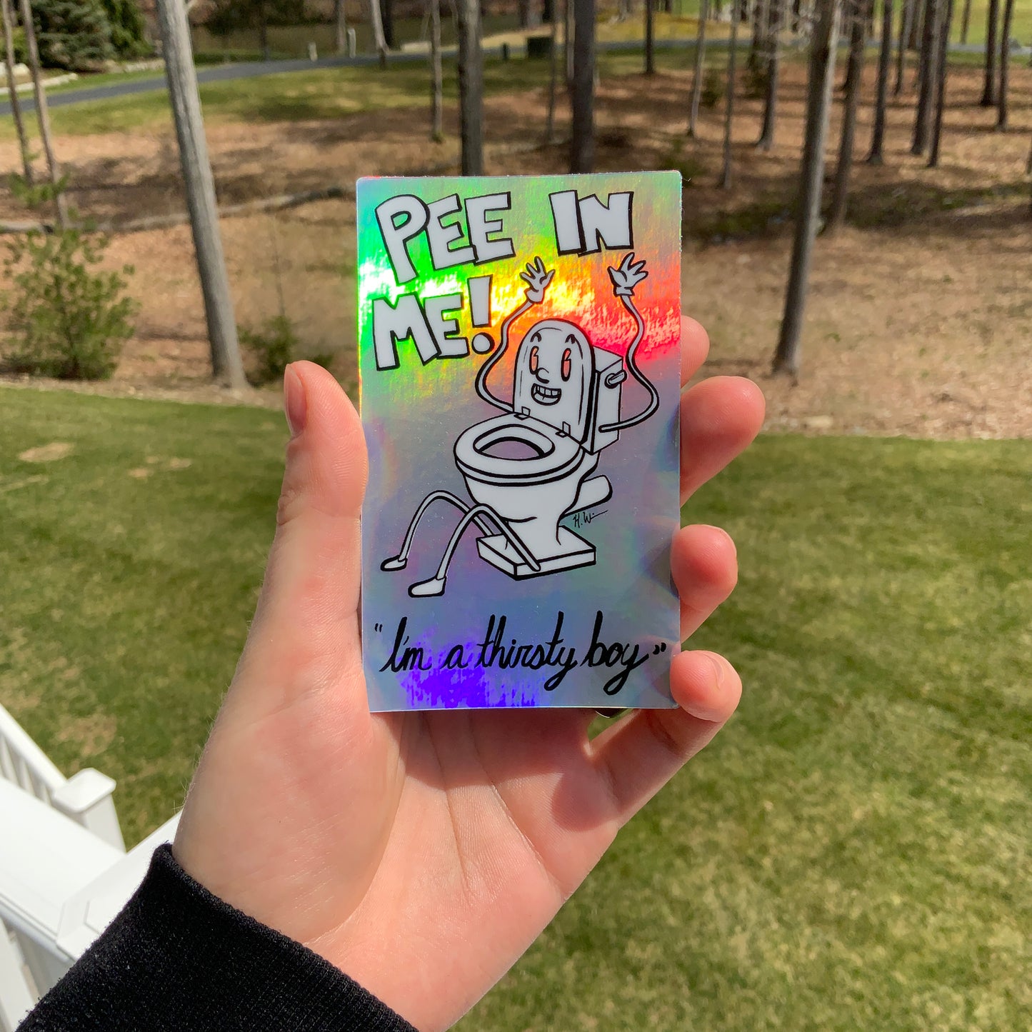 Holographic Toilet Guy Sticker