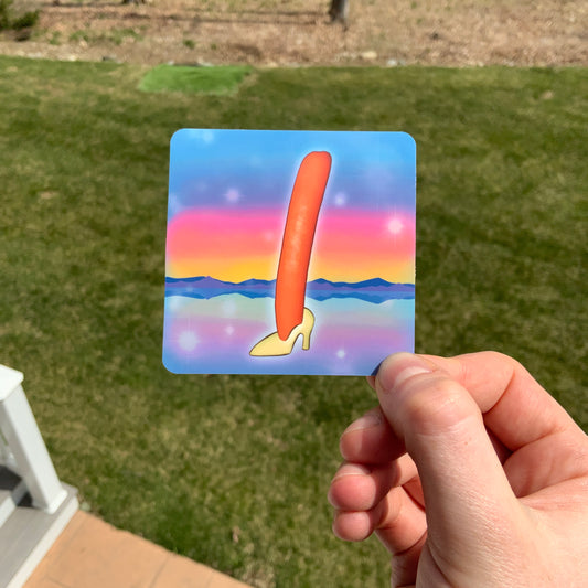 Hot Dog In A Heel Sticker