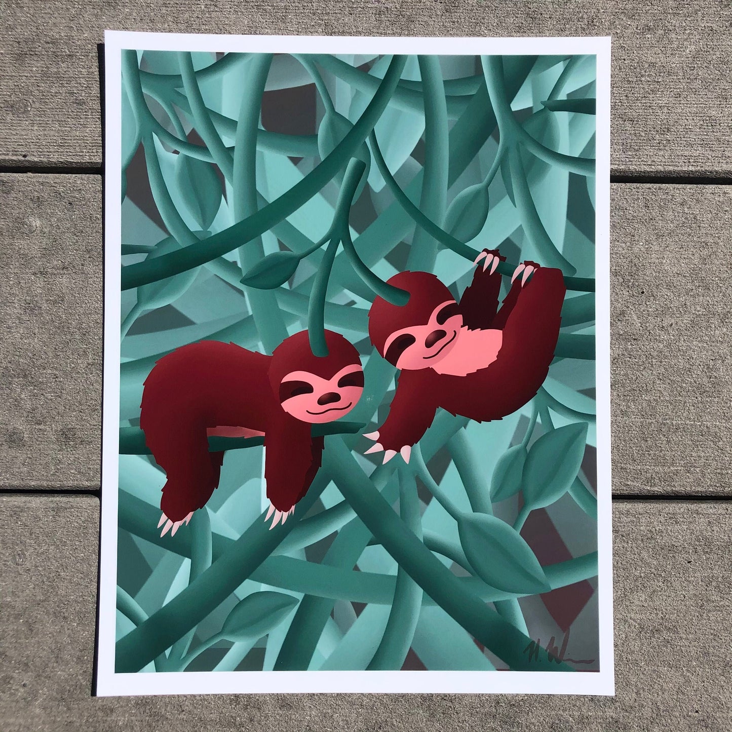 Cherry Sloths Print