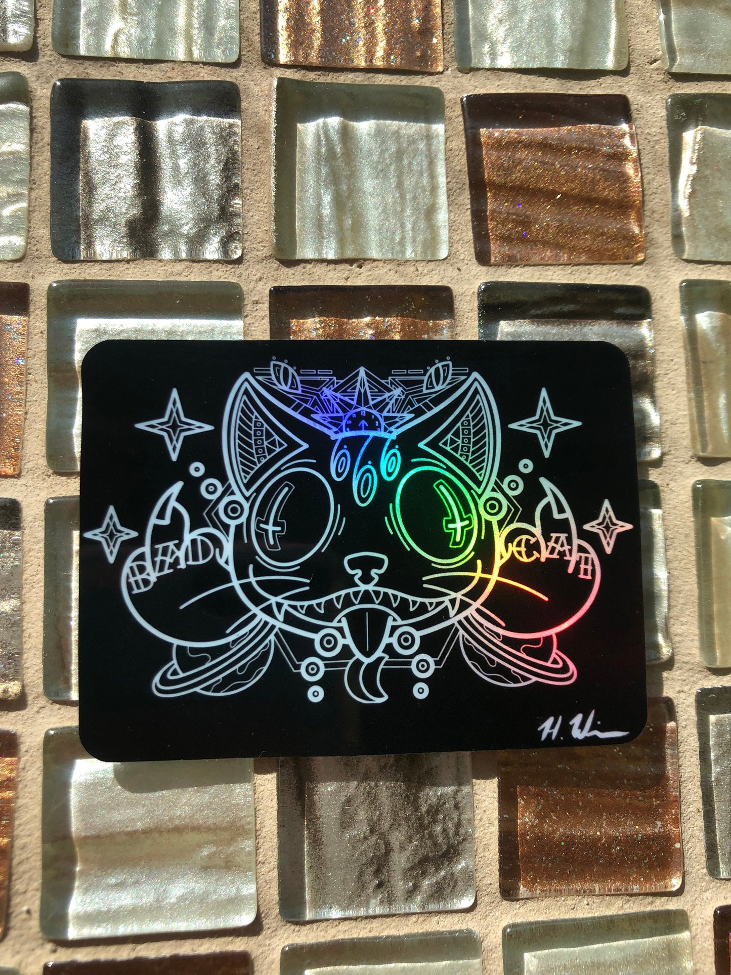 Bad Cat Holographic Sticker