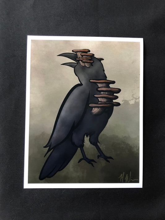 Crow Shroom Print
